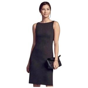 MM Lafleur Lydia Sheath Dress Sleeveless Dark Gray Viscose Blend Large